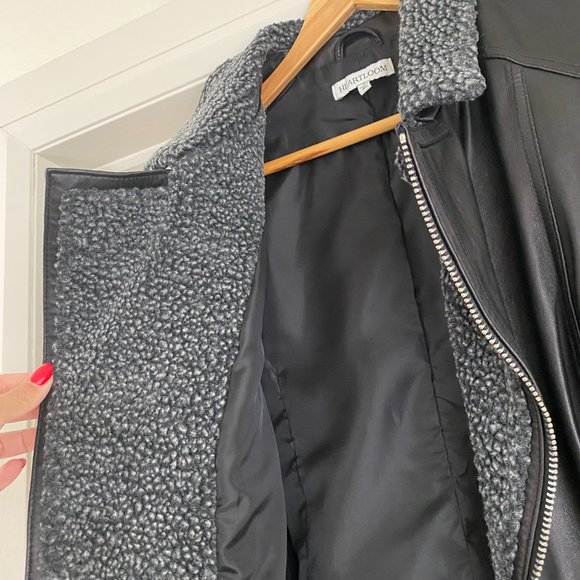 Heartloom Leather Jacket with Shearling Accent Size S - Picture 6 of 11